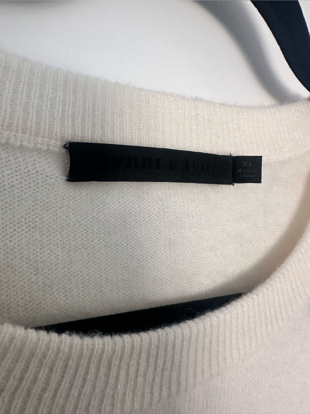 Jenni Kayne Everyday Crewneck Ivory Lightweight Sweater Wool Cashmere Blend - Picture 3 of 5